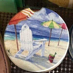 Beach Chair Car Coaster - 2 Pack